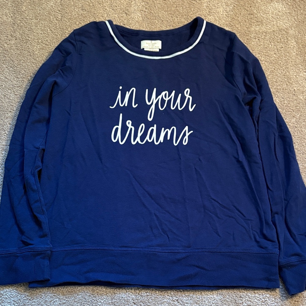 Kate Spade Navy Blue Top with White Trim